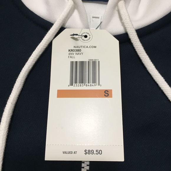 Nautica Color Block Hoodie Sweatshirt Men’s S Blue Green 1/2 Zip Fleece Pullover - Picture 11 of 11